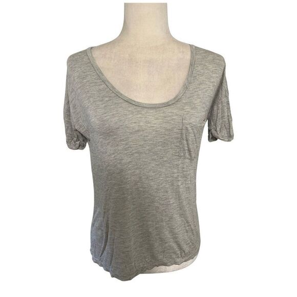 j crew womens solid gray Round Neck short sleeve top t shirt xs - Picture 1 of 4